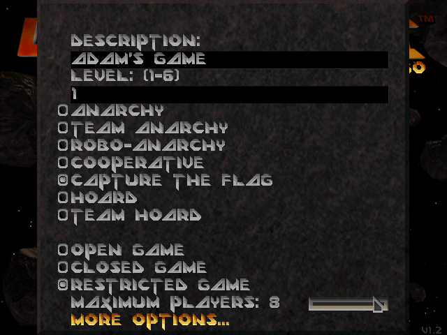 Descent 2: Host game